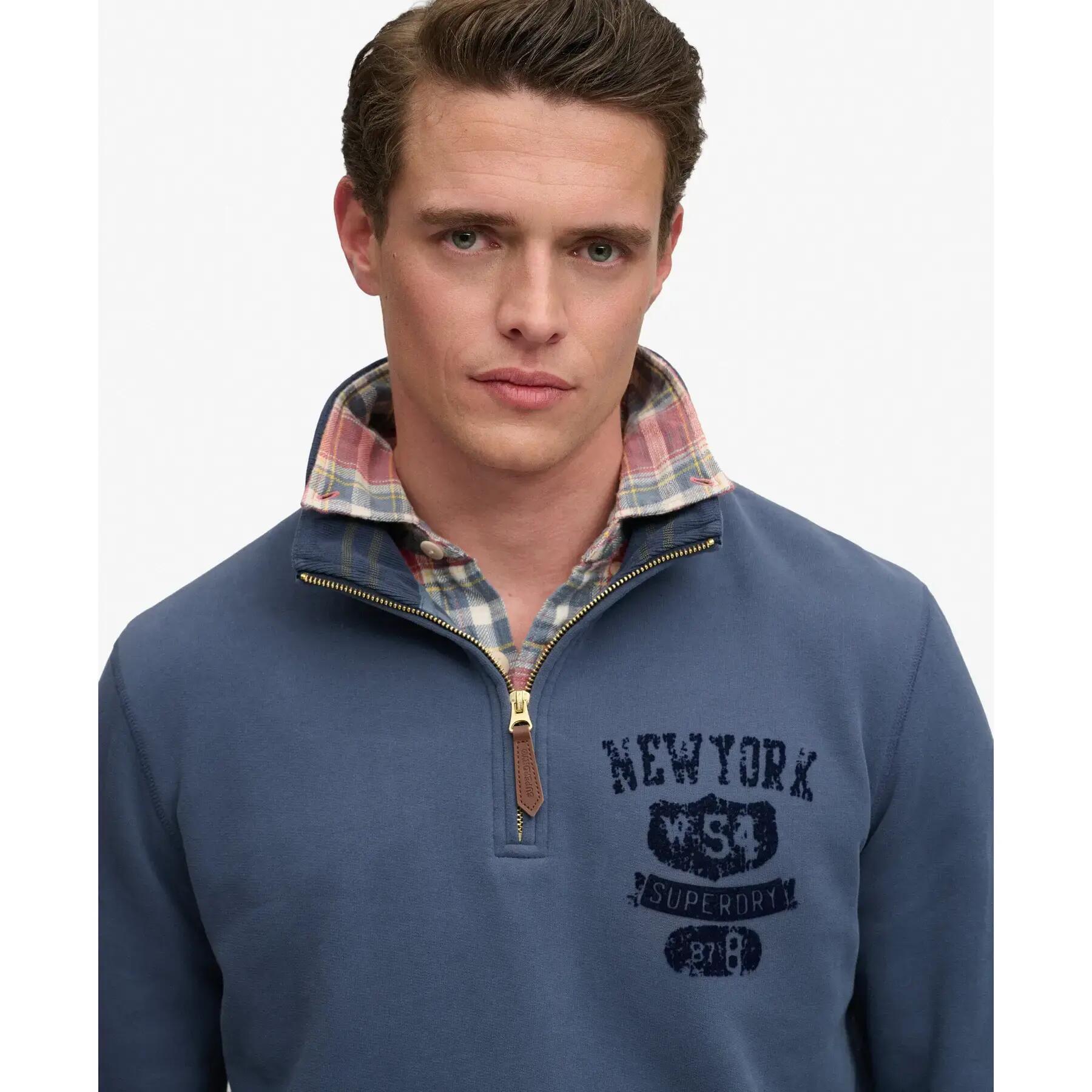 Felpa mezza zip tono su tono Superdry 5/5
