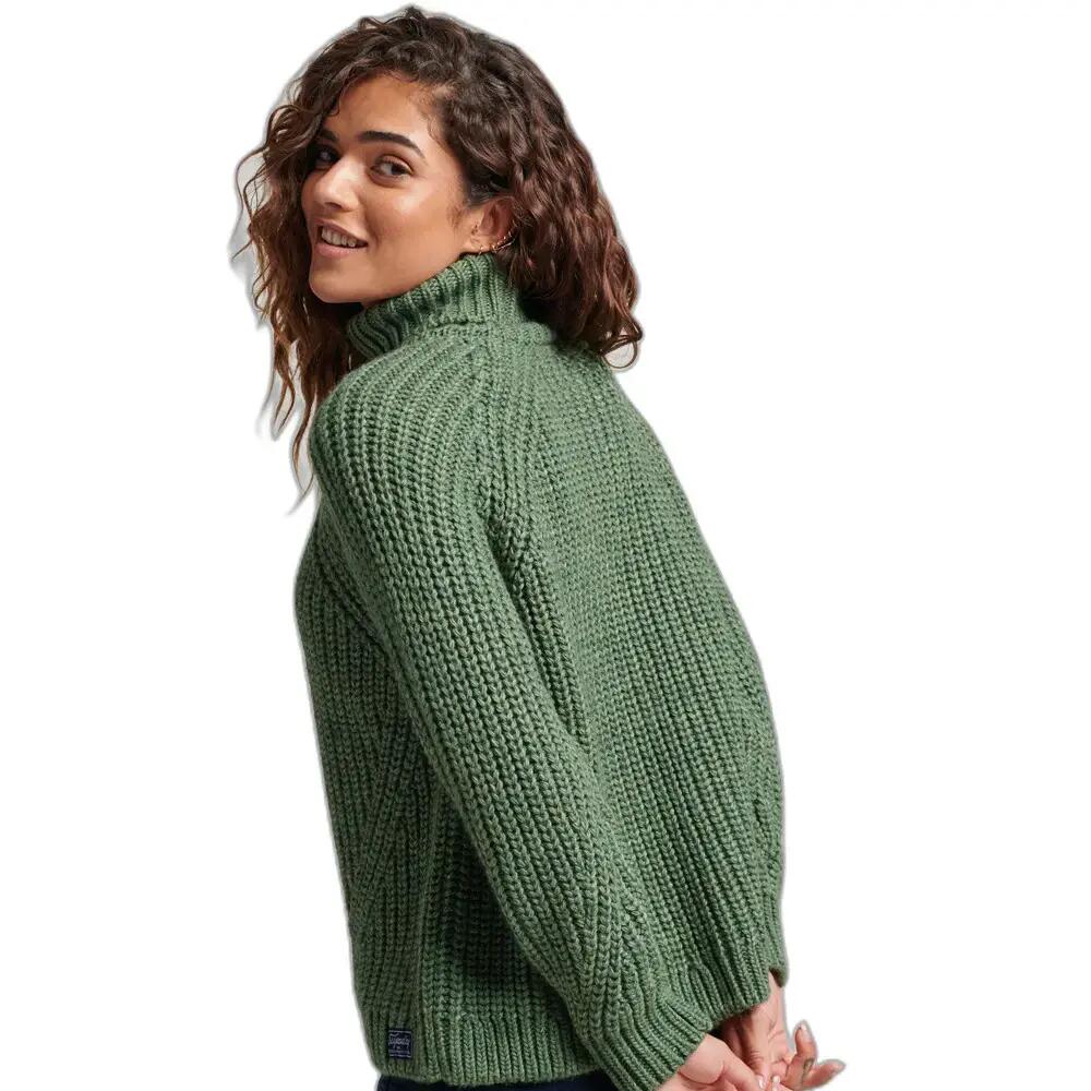 Camisola de gola rulê solta para mulheres com costura Superdry 3/6