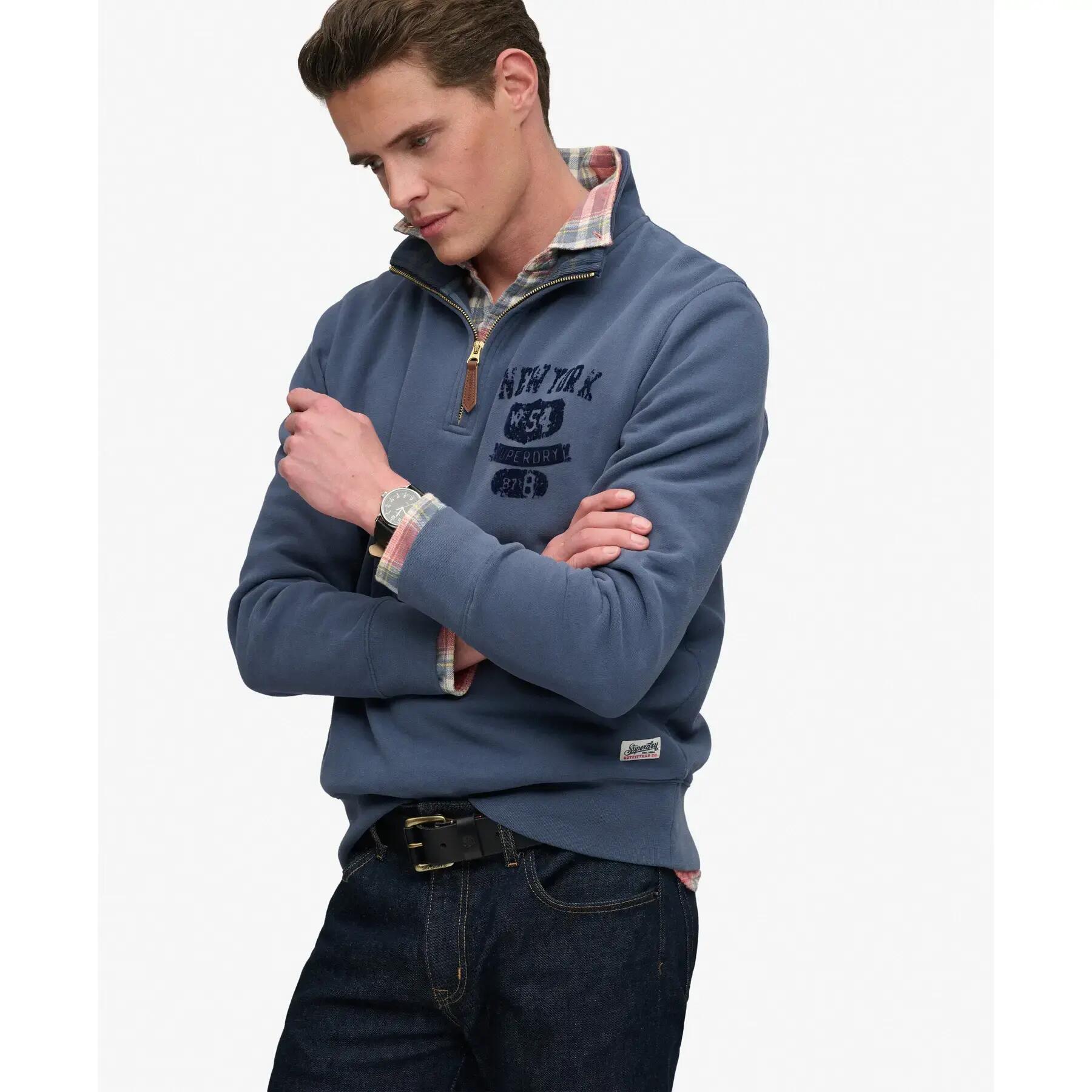 Felpa mezza zip tono su tono Superdry 3/5