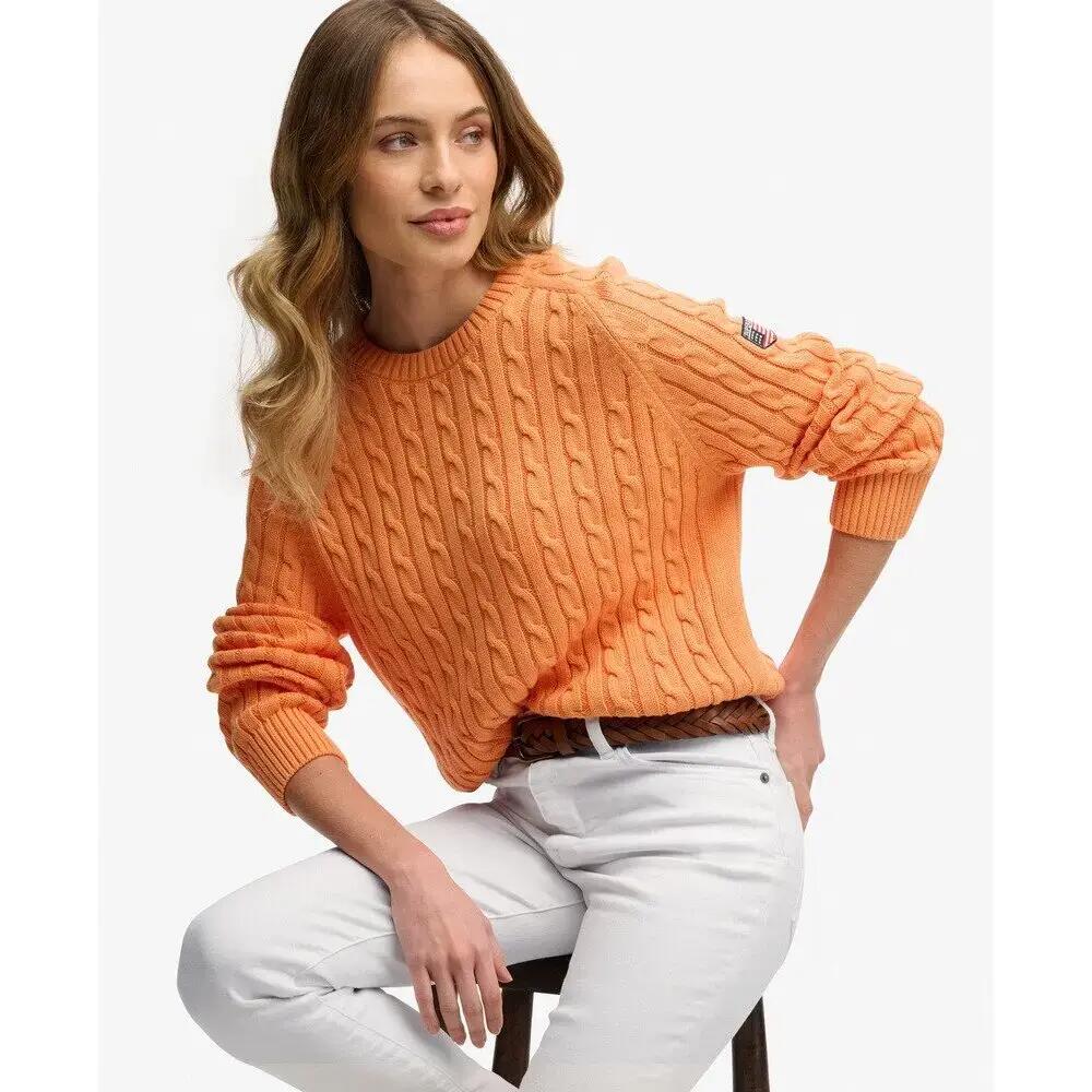 Sweater de malha torcida casual feminina Superdry 3/5