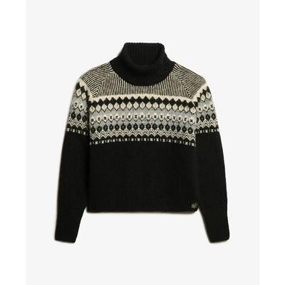 Dames col roulé jacquard trui superdry