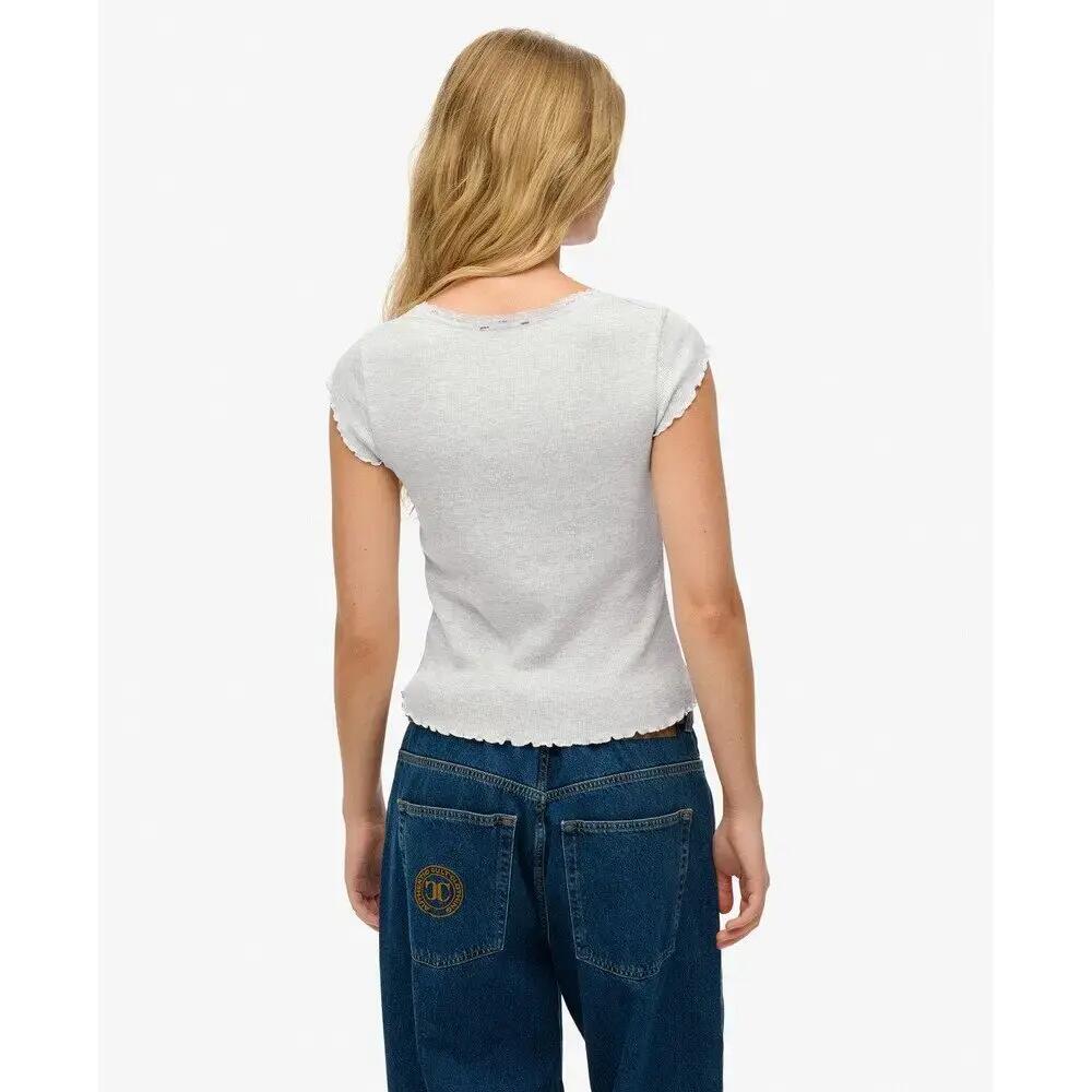 T-shirt de gola quadrada para mulher Superdry Essential 3/4
