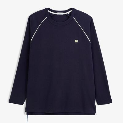 T-shirt met lange mouwen en ronde hals van gewafeld katoen