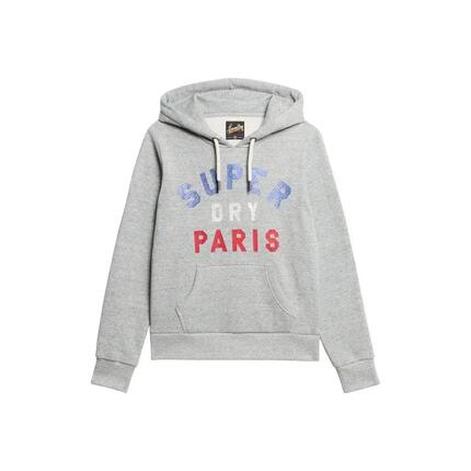 superdry Glitter Graphic Logo Hoodie Washed Black