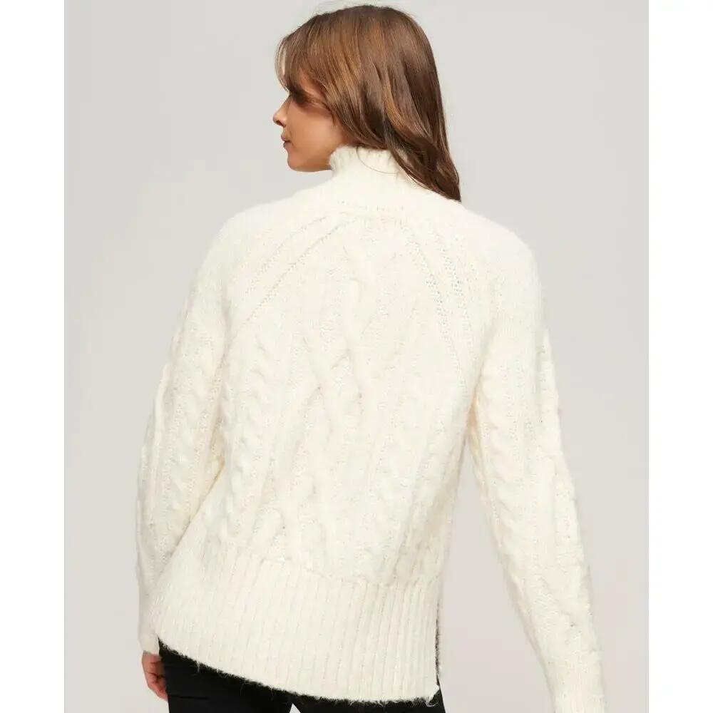 Kabelgebreide damestrui met hoge hals Superdry 4/6