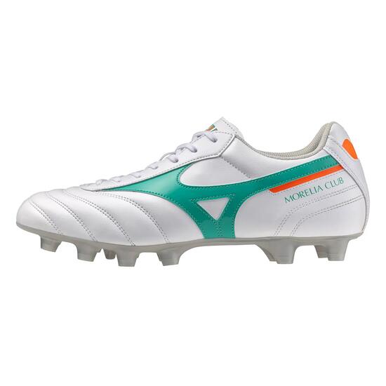 Scarpe da calcio Mizuno Morelia II Club bianche turchesi e arancioni