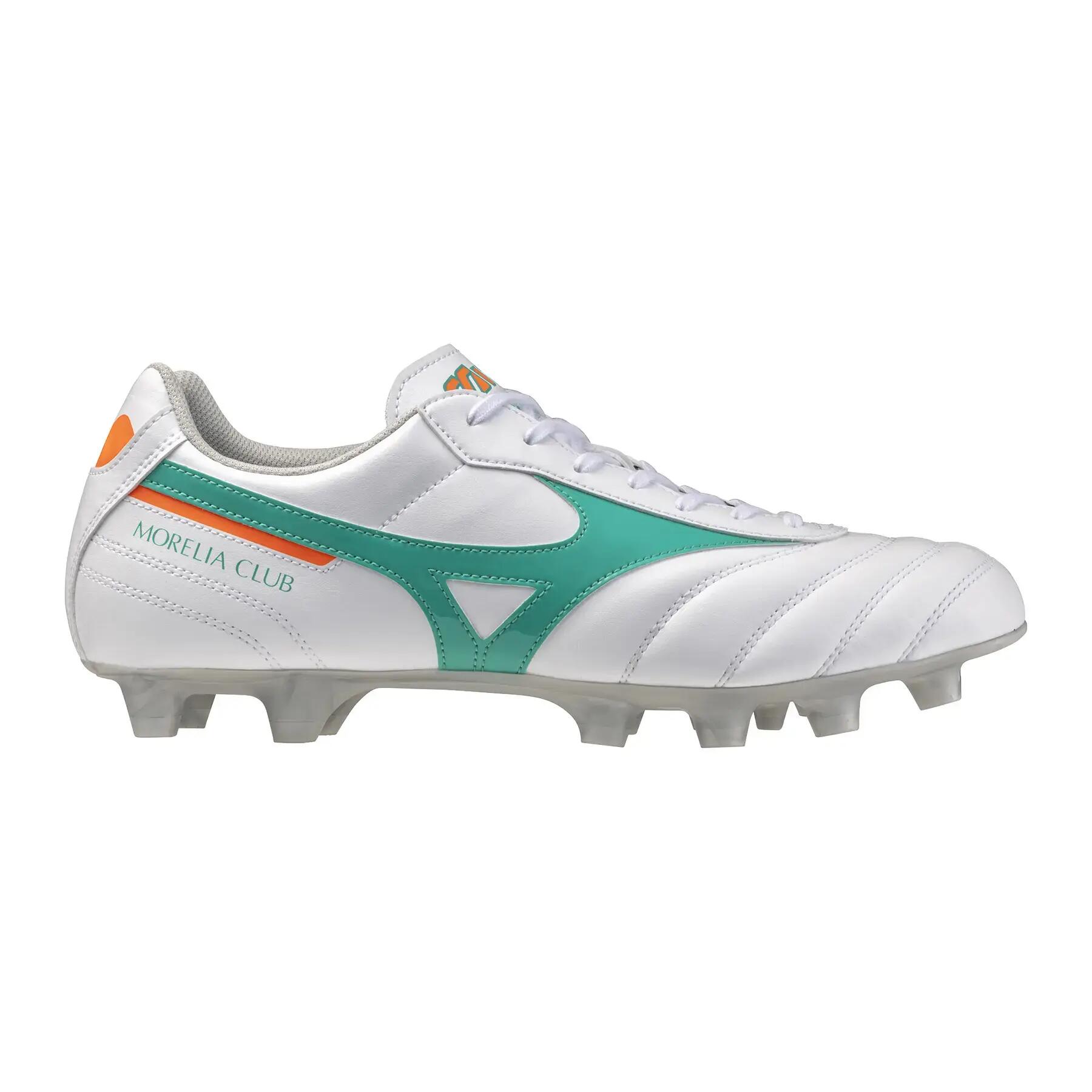 Scarpe da calcio Mizuno Morelia II Club bianche, turchesi e arancioni 6/6