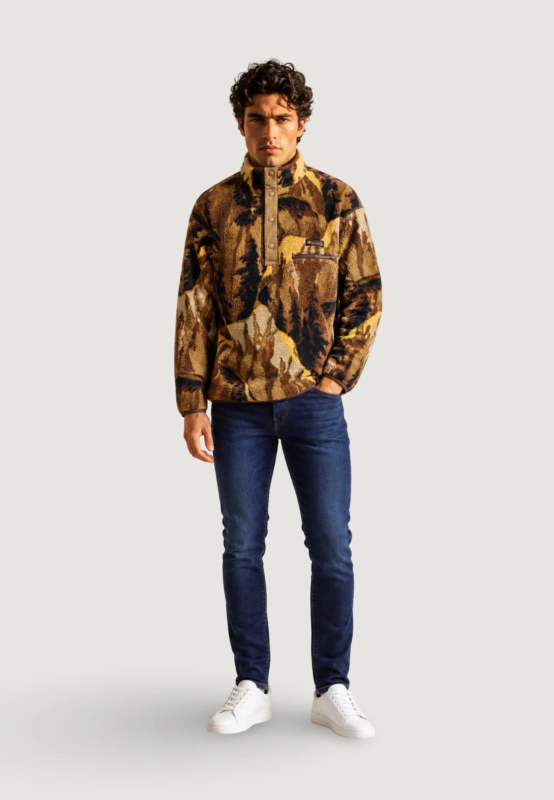 MEN'S Sweatshirt Helvetia™ II Printed Half Snap Fleece GELB 4/5