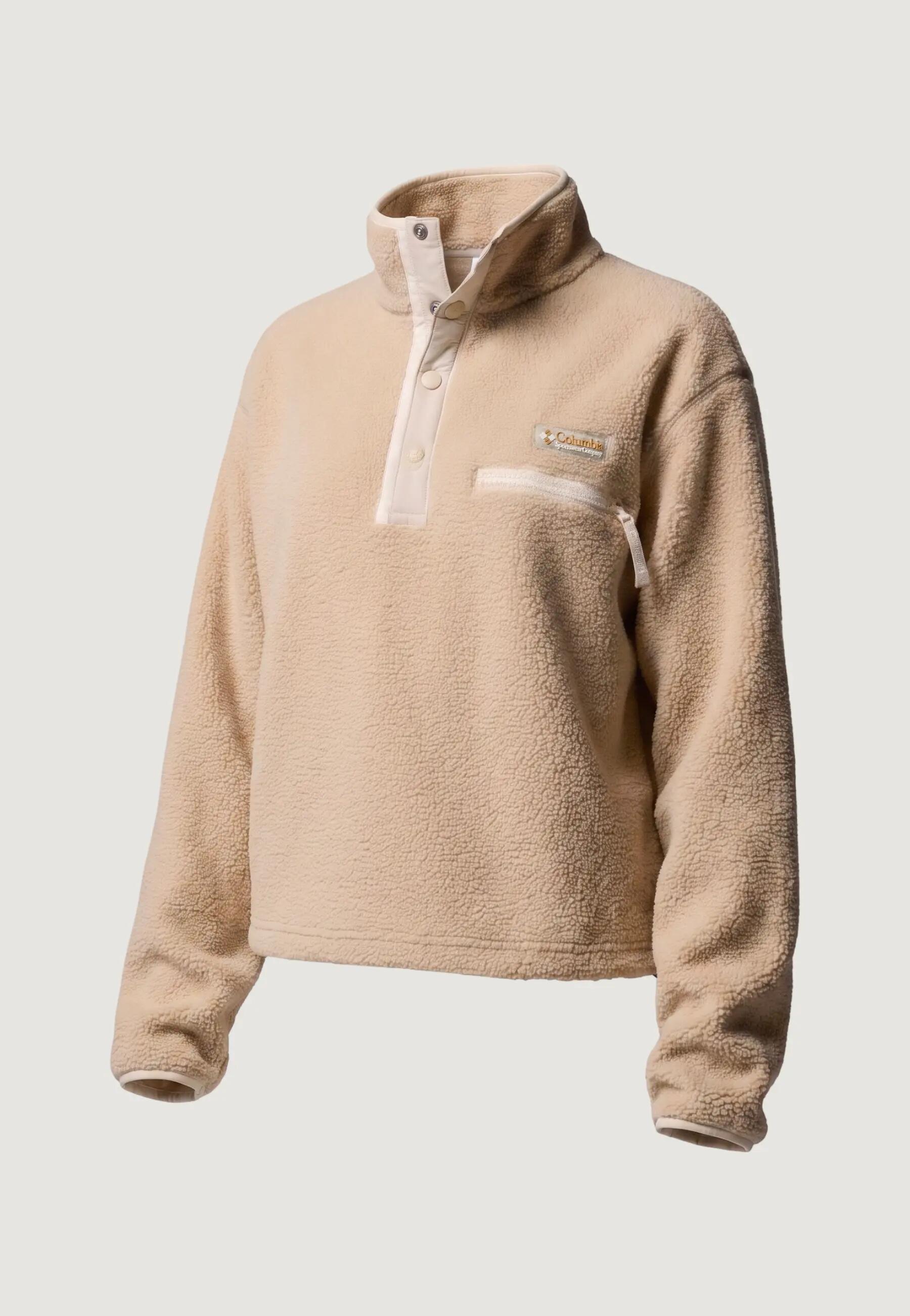 Felpa senza cappuccio  Donna Helvetia™ II Cropped Half Snap Fleece Beige chiaro 2/5