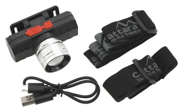 Latarka czołowa naładowywana Cattara Scorpion XPE Zoom 4/8