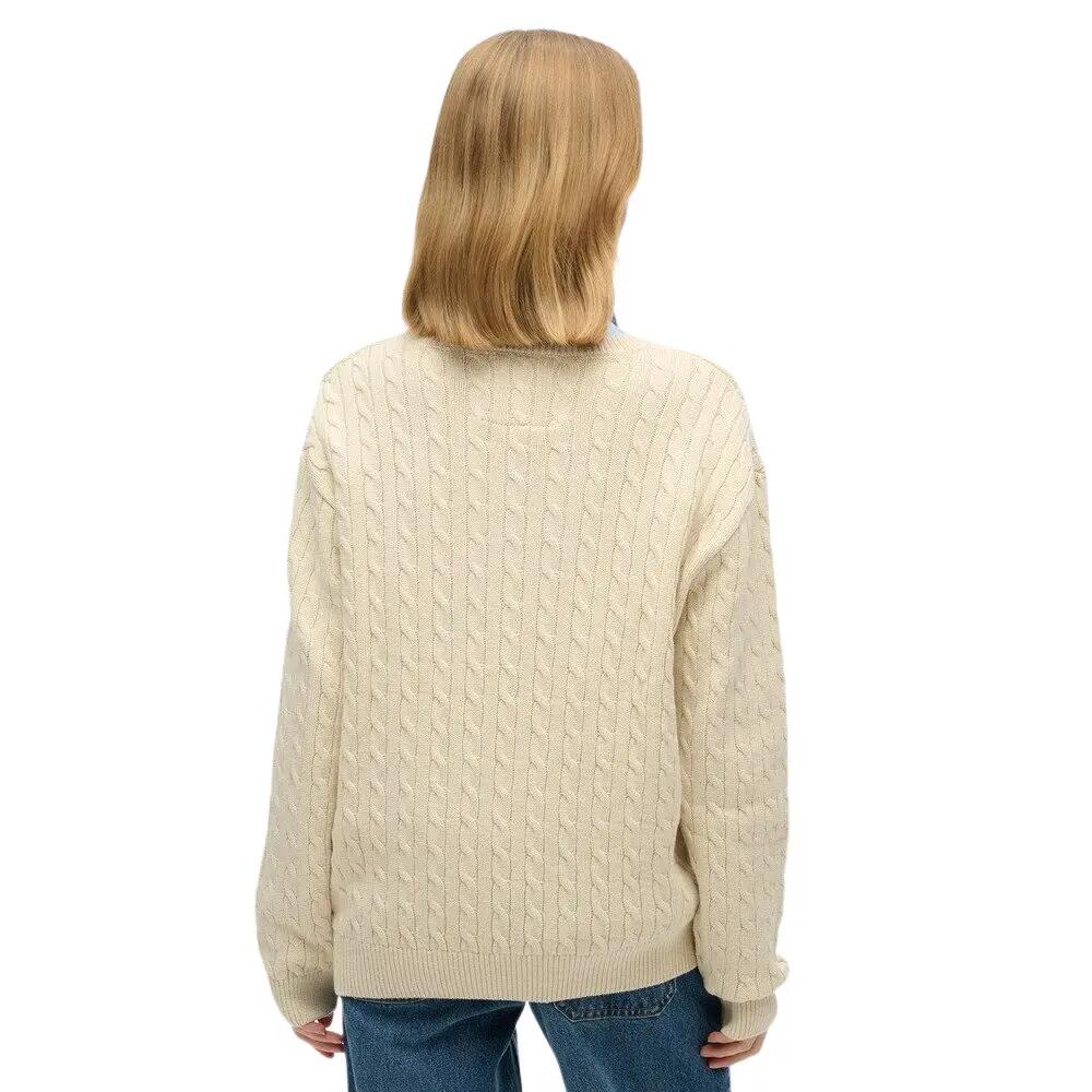 V-hals oversized gedraaid damespull Superdry 4/6