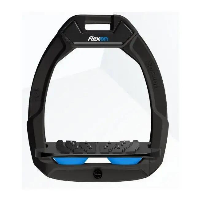Ultra Grip Black/Black/Blue Safety Stirrups Flex-On Safe-On
