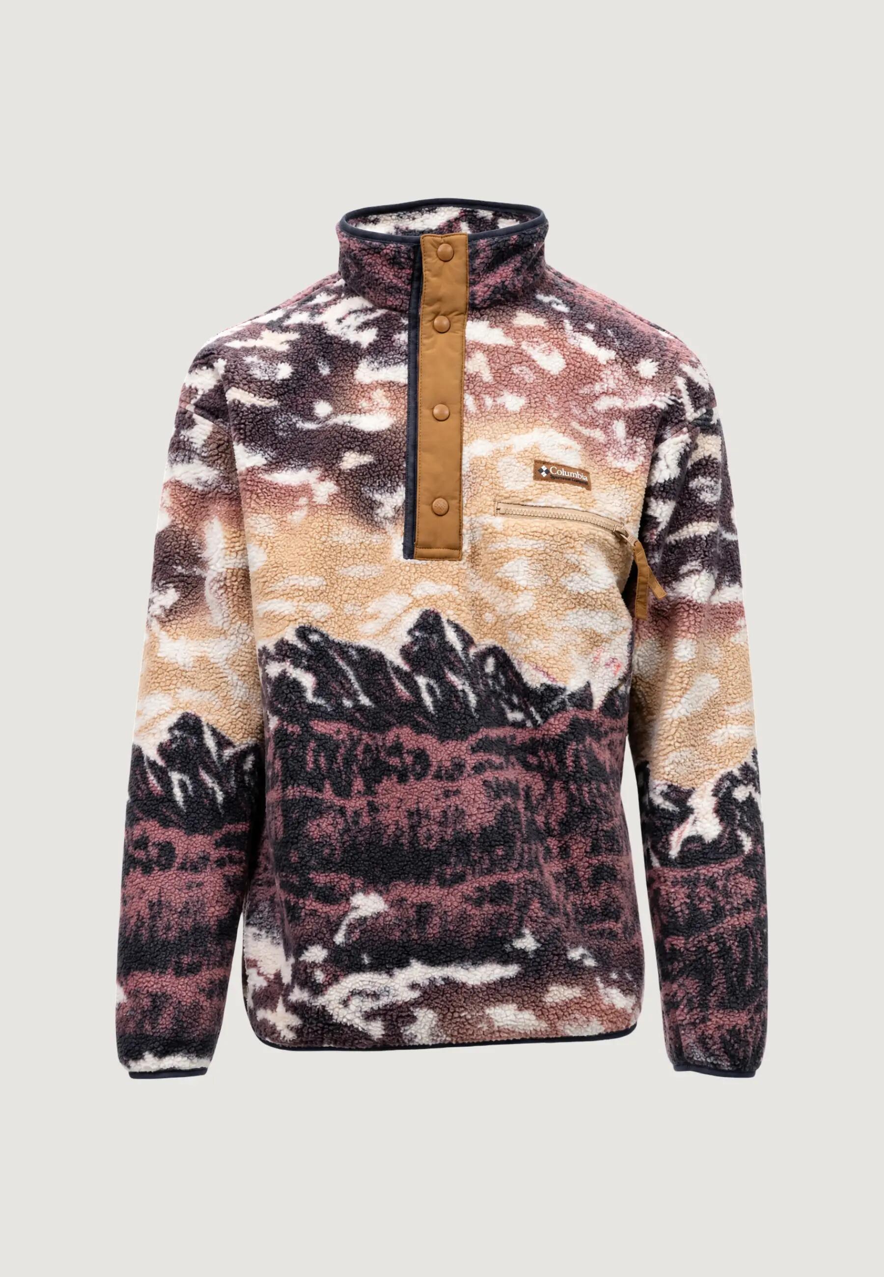 MEN'S Sweatshirt Helvetia™ II Printed Half Snap Fleece braun 3/5