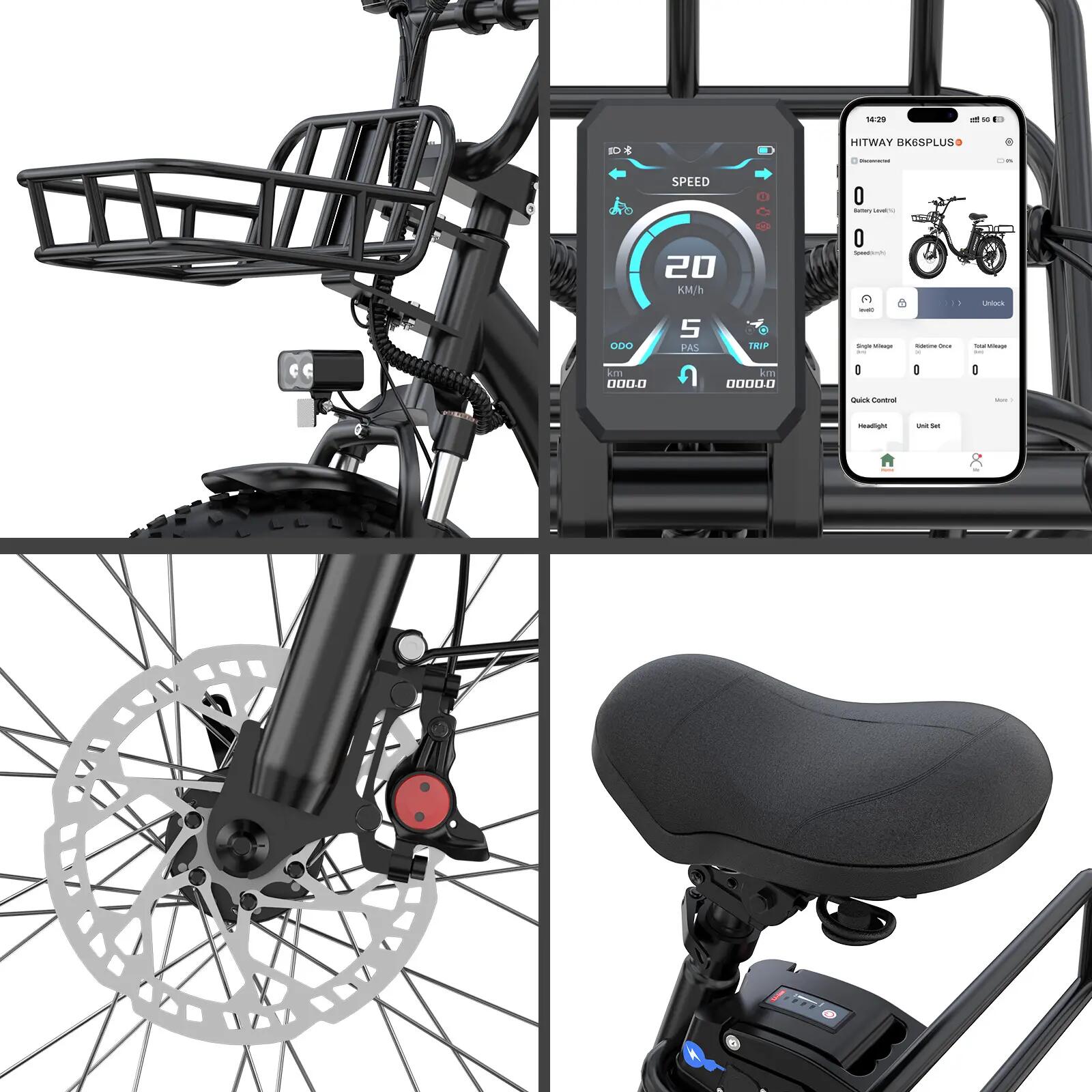 Bici elettrica cargo BK6S PLUS New Version, motore 250W, batteria 1296Wh 5/7