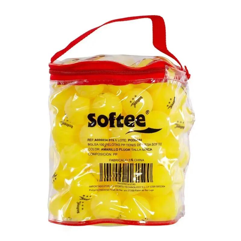 Confezione da 100 palline da ping pong Softee - gialle 2/3