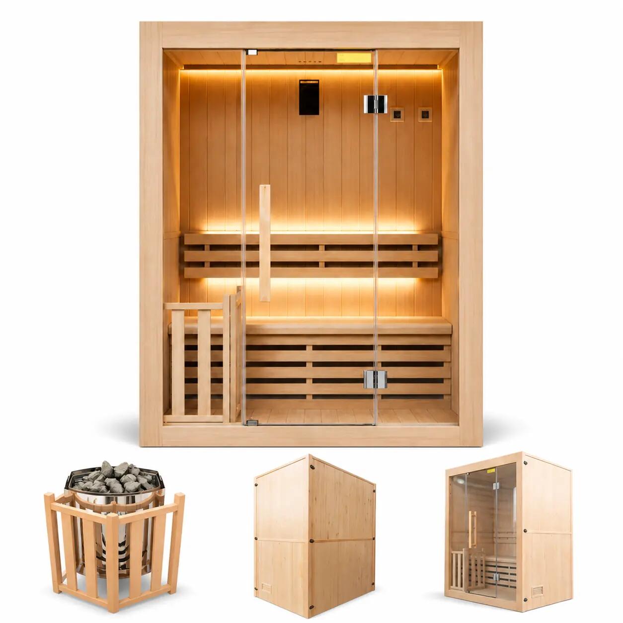 Sauna finlandais à vapeur pour la maison, 3 places NIXSPA-3PK (3.5KW) 2/7