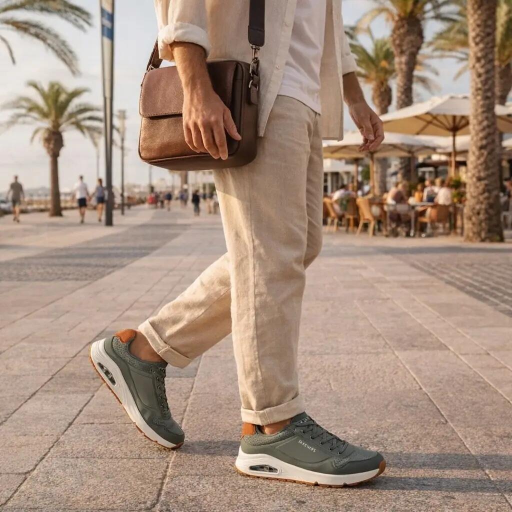 Tênis Skechers Masculinos Uno Olive 6/7
