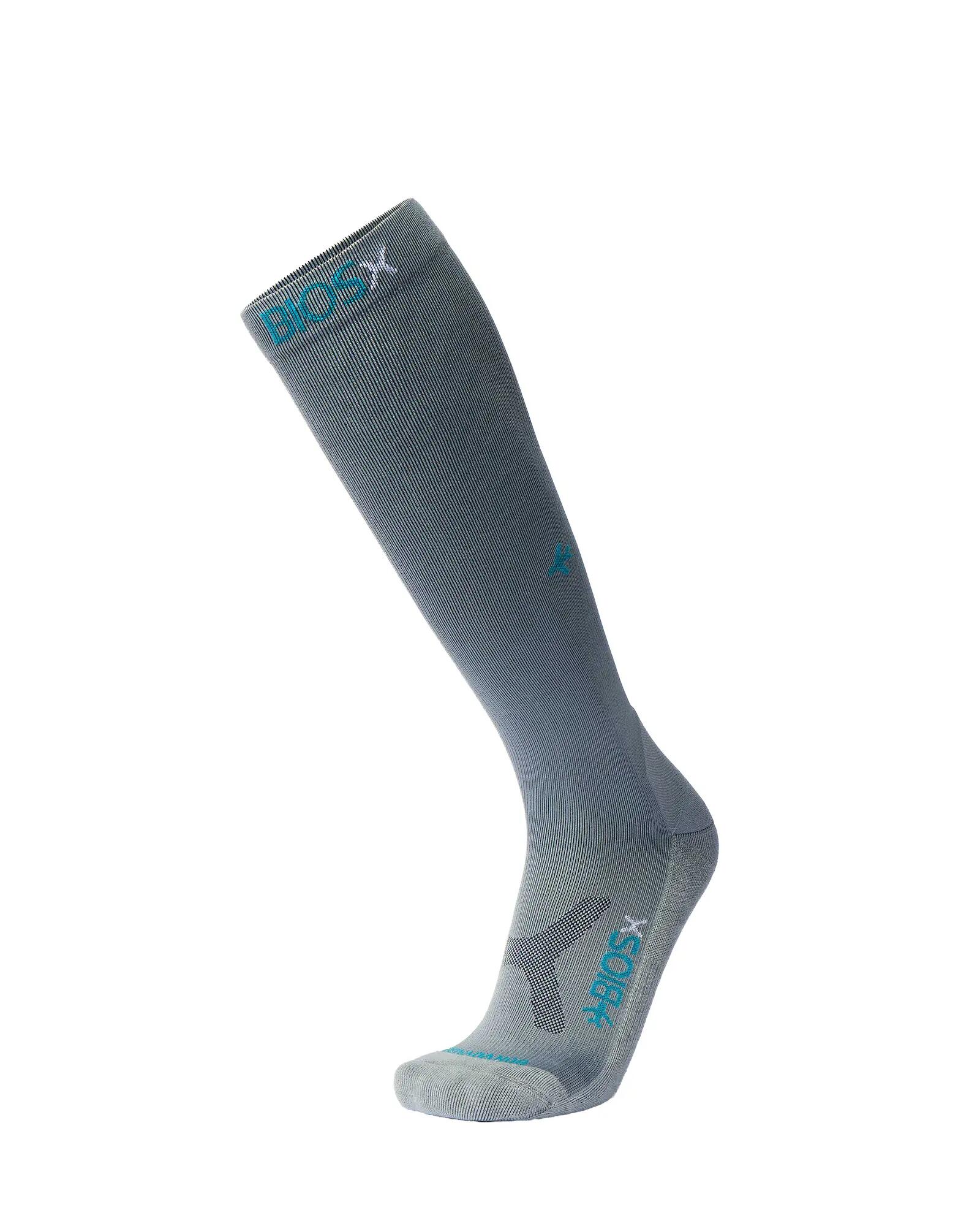 BIOSx Flight Compression Socks Organic Cotton Travel Pearl Grey