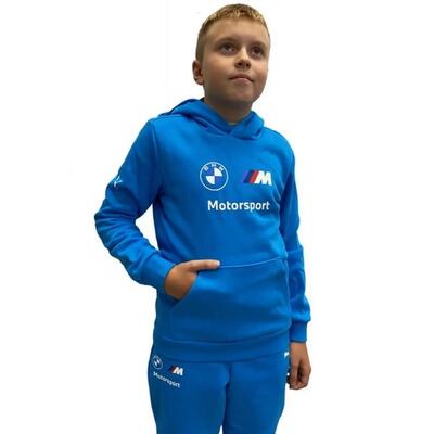 Kinderen/kinderen motorsport bmw logo hoodie (blauw)