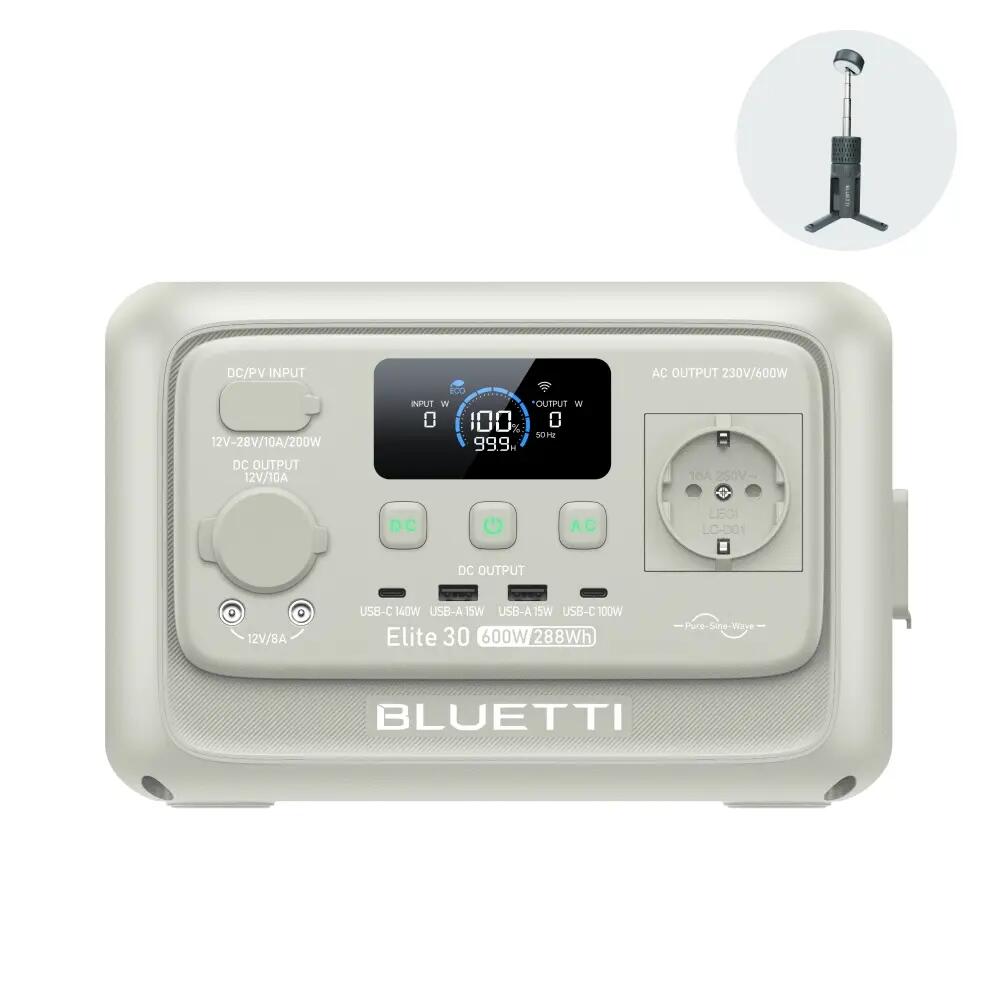 Преносим генератор Elite 30 V2 BLUETTI с мощност 288Wh за къмпинг и пътуване