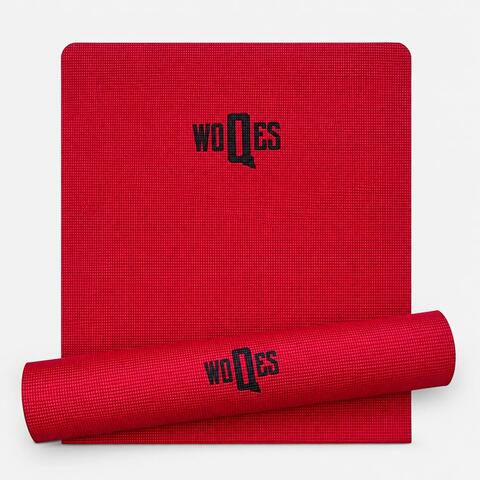 Rebuwo Woqes PVC Pilates ve Fitness Egzersiz Matı 6 mm - Kırmızı