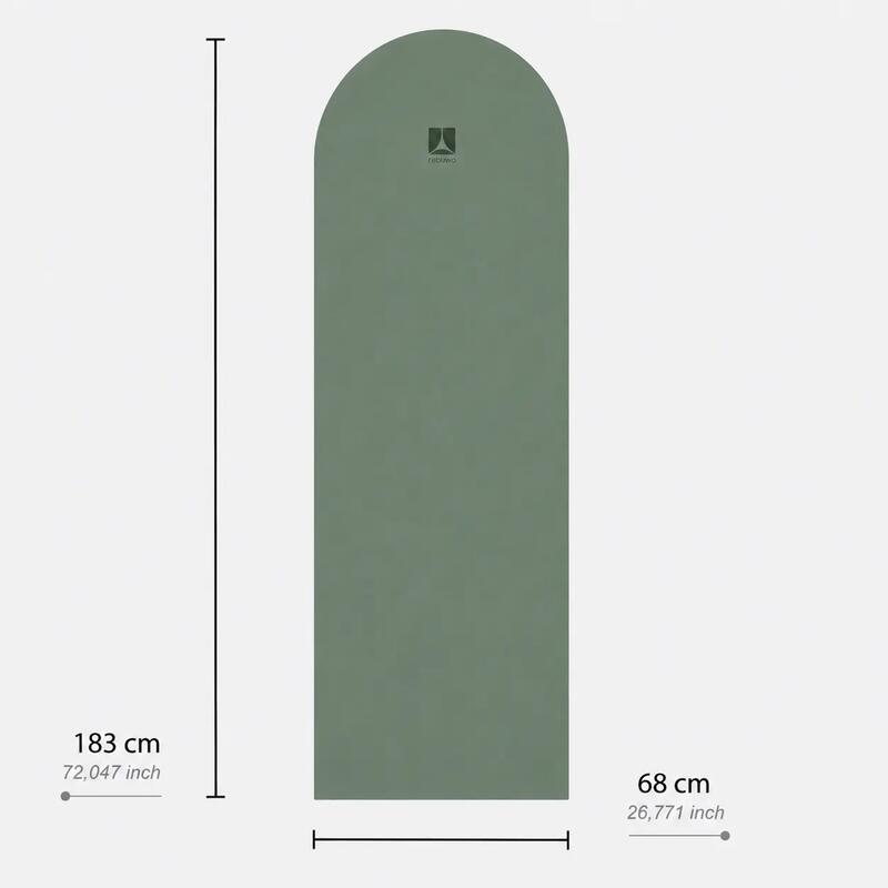 Rebuwo Oval Kesim Kaymaz Doğal Kauçuk Yoga Matı 5 mm - Yeşil