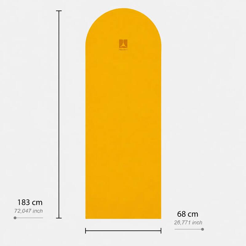 Rebuwo Oval Kesim Kaymaz Doğal Kauçuk Yoga Matı 5 mm - Sarı