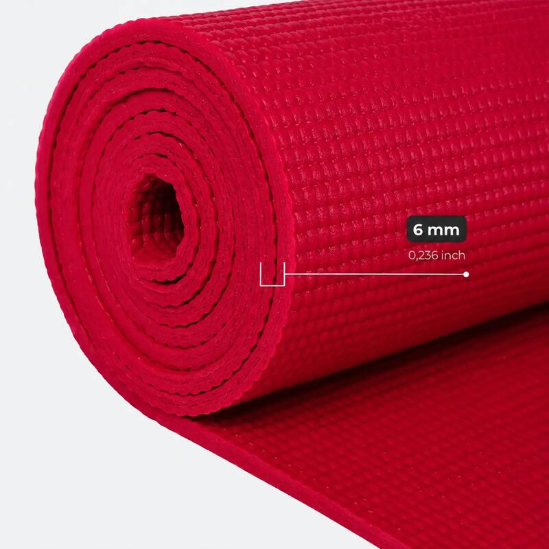 Rebuwo Woqes Pvc Pilates ve Fitness Egzersiz Matı 6 mm - Kırmızı