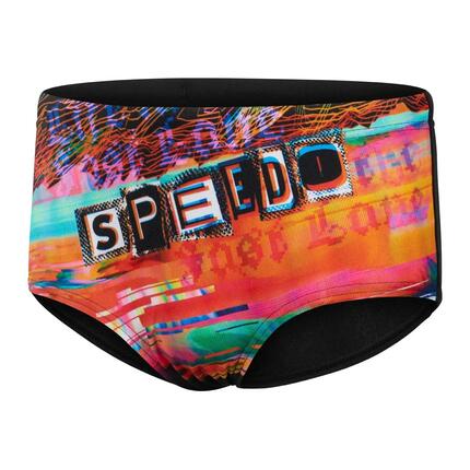 Slip de natation Speedo Glitch 13 cm garçon, orange/salso/blanc, 9-10 ans