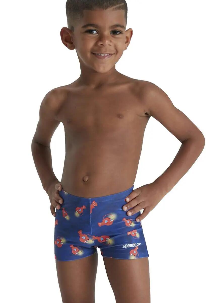 Short de banho Speedo menino Digital Allover - Azul/Laranja 2A 3/6