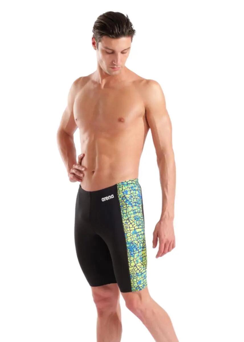 Jammers Arena Snakeskin para hombre - Negro/Verde eléctrico, 28 5/7