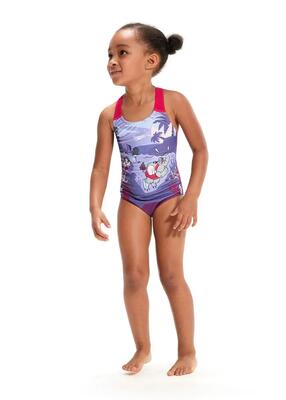 Speedo meisjes leren zwemmen met print en gekruiste rug - magic sangria/sweet