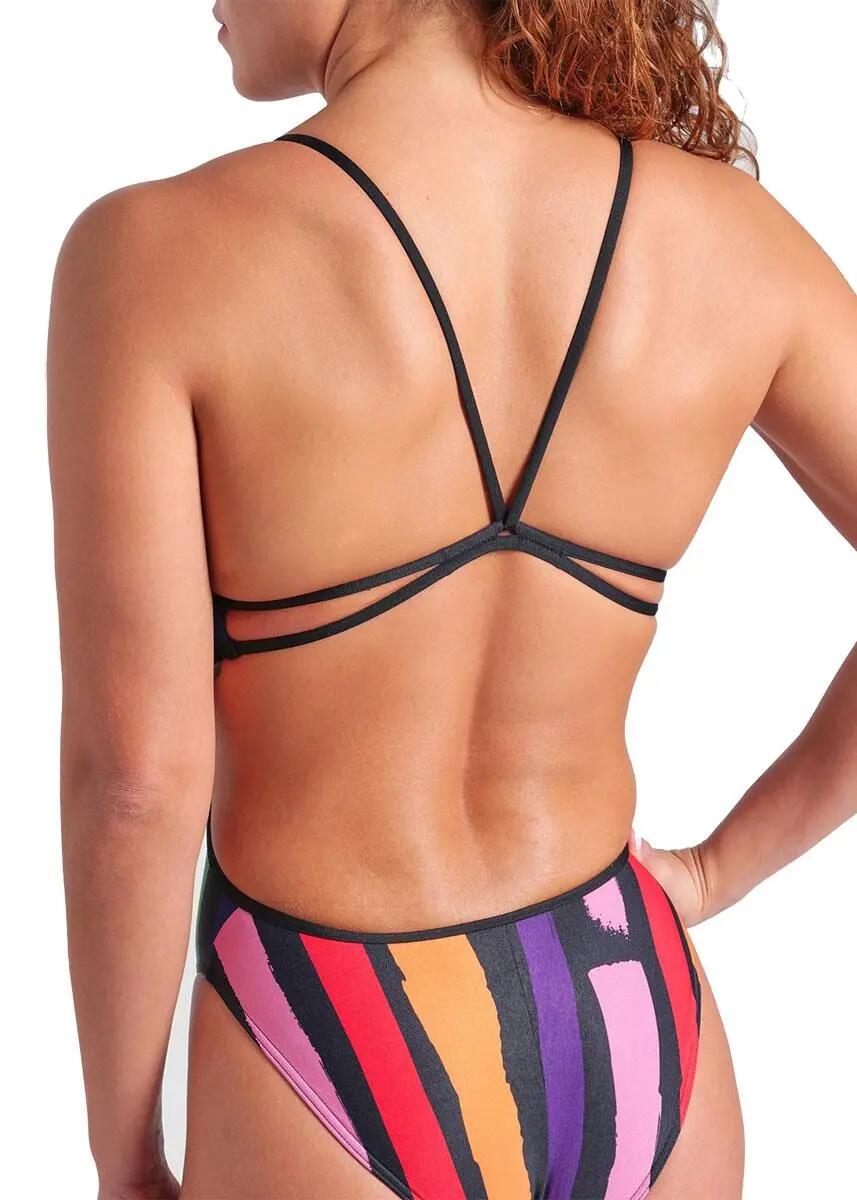 Maiô Arena Let it Beat Lace - Preto Multicolorido / Preto - Tamanho 28 5/6