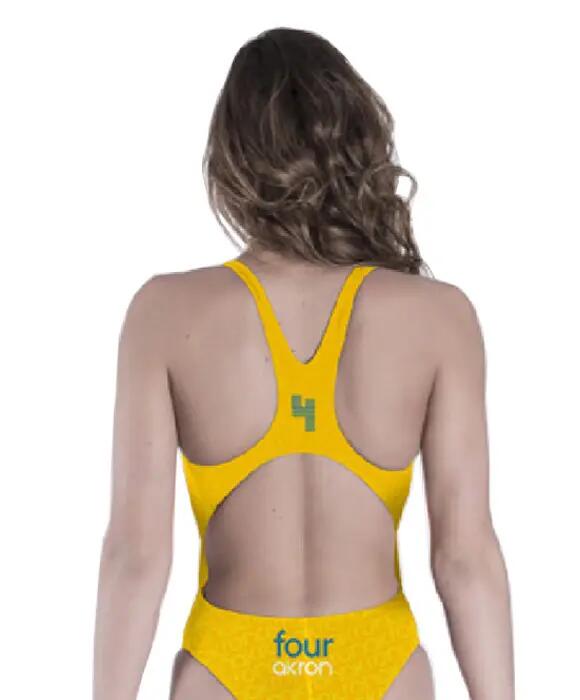 Akron Traje de baño Adi Four para mujer - Amarillo/Azul 2/4