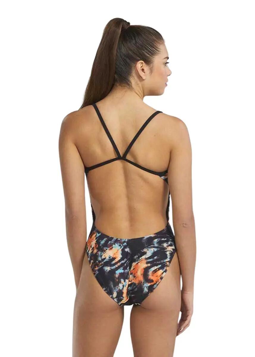 Costume intero TYR Validus Cutoutfit donna Arancio/Azzurro/Nero taglia 28 2/7