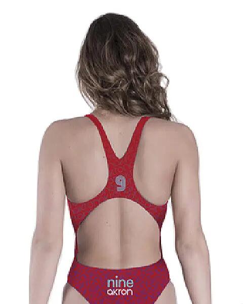 Akron Maillot de bain Adi Nine pour femme - Rouge/Bleu 2/4