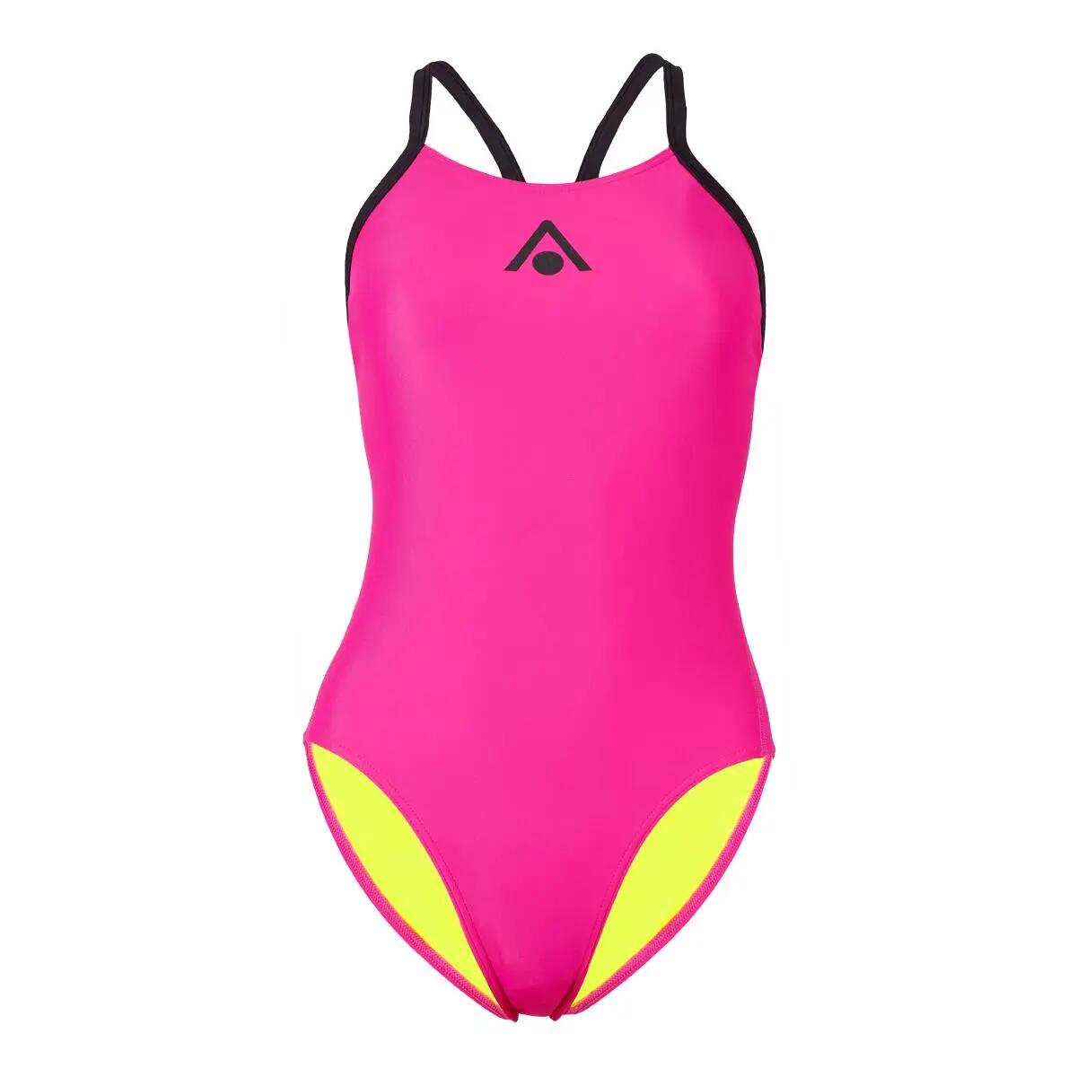 Aquasphere Traje de baño Essentials con espalda ancha - Rosa brillante/Negro 5/6