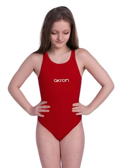 Akron Maillot de bain Babbitt Evo pour fille - Rouge sport/Bleu Harvard
