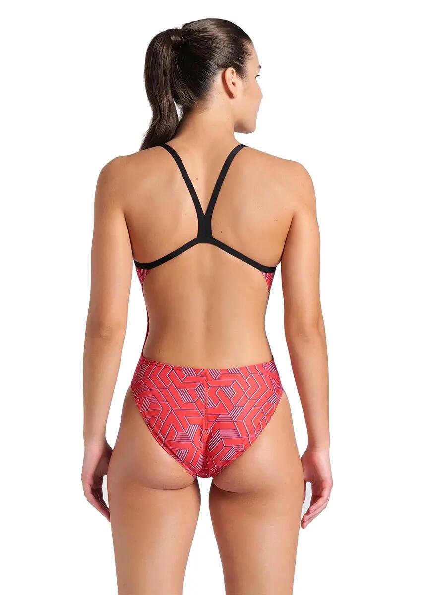 Costume da bagno Arena Escape Challenge Back - Nero / Rosso squadra - Taglia 26 2/6