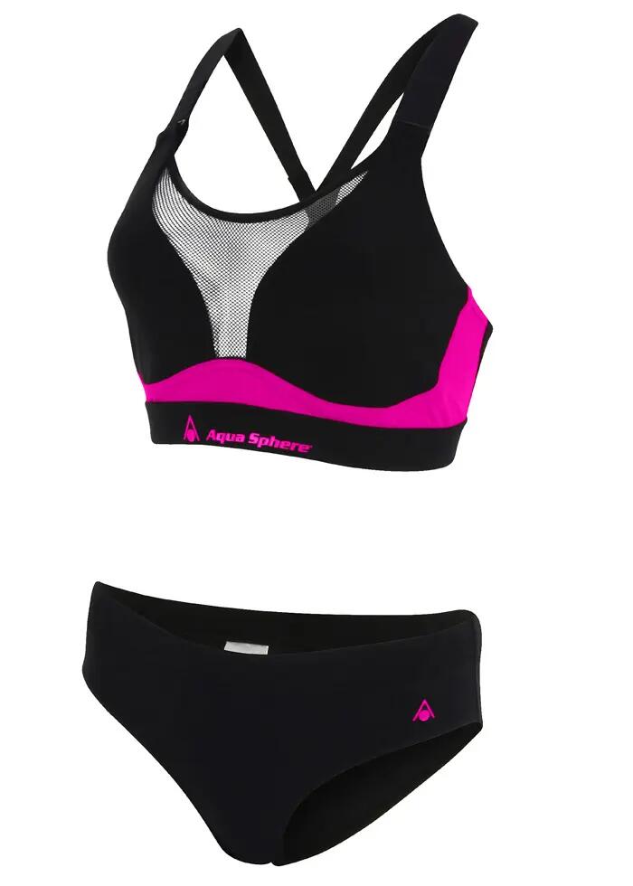 Biquíni infantil Aqua Sphere Kuma 2 peças Preto/Rosa 2/5