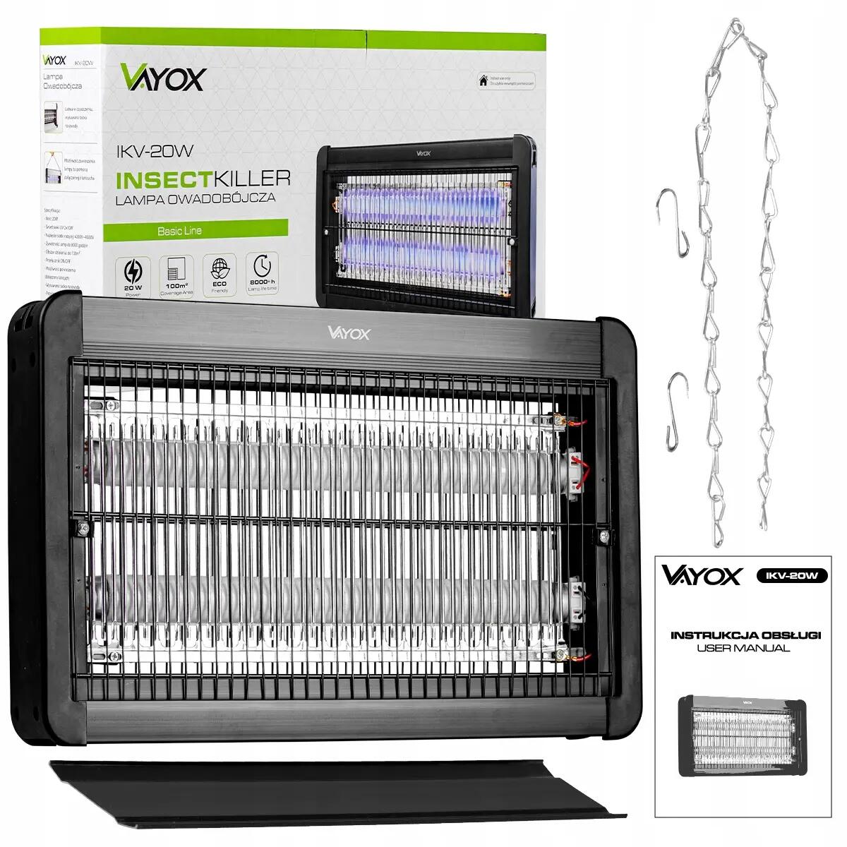 Lampa owadobójcza na komary muchy VAYOX IKV-20W 180m2 15/15