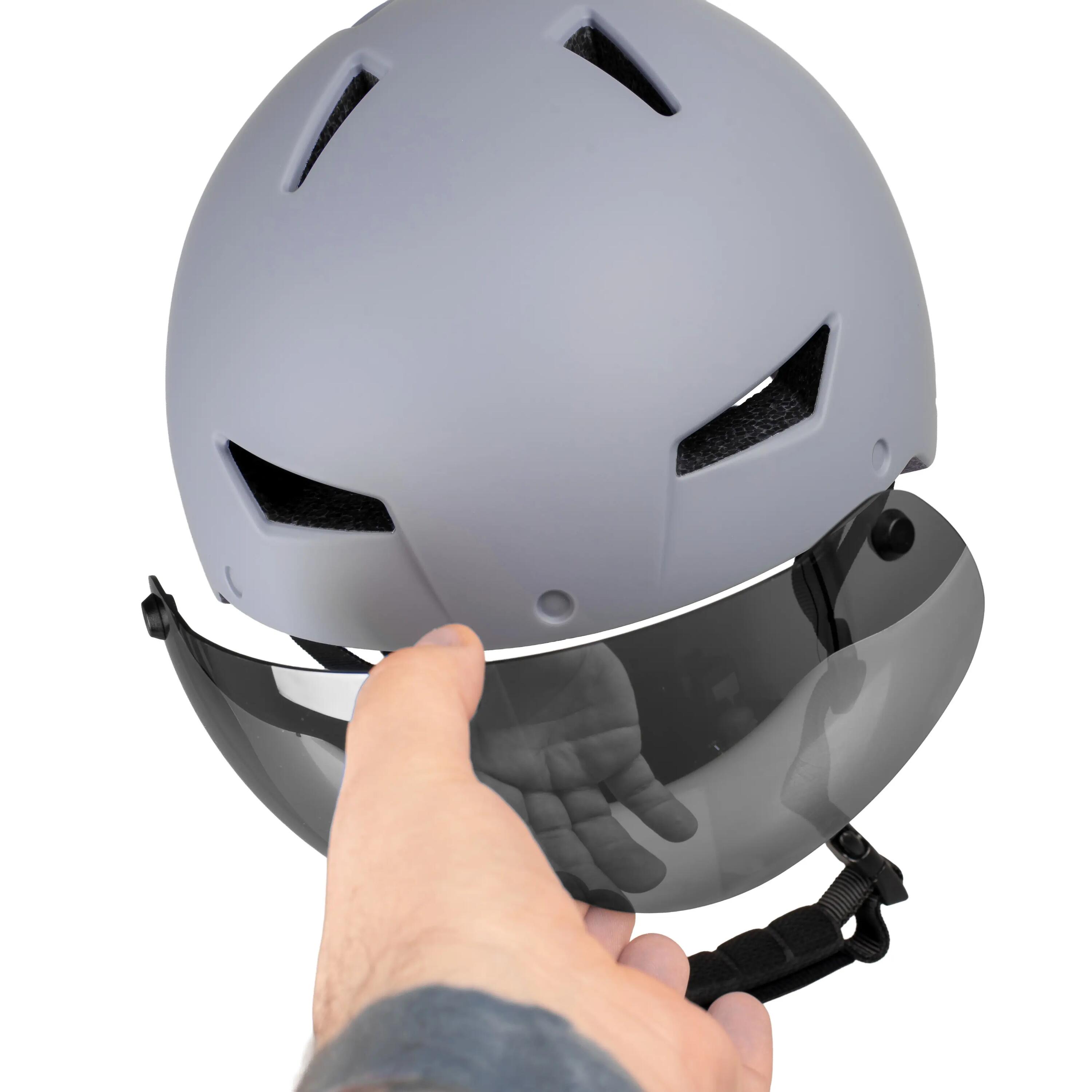 Vayox Street VA0423 helm voor fiets skeelers met vizier en LED-lampje 55-58cm 9/16