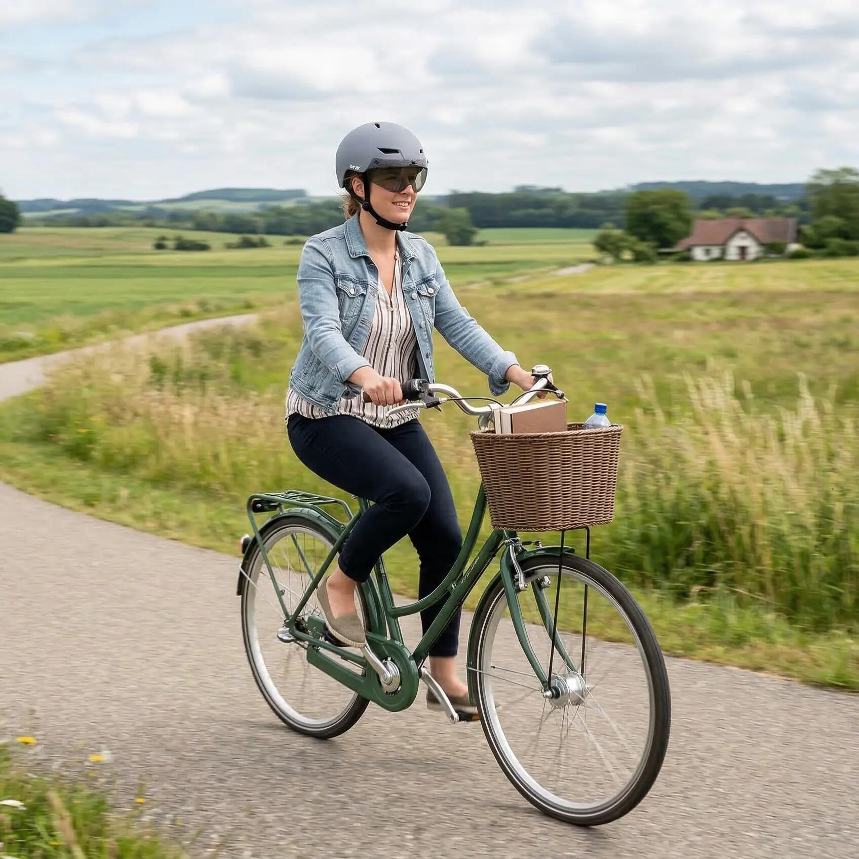 Vayox Street VA0423 helm voor fiets skeelers met vizier en LED-lampje 55-58cm 8/16