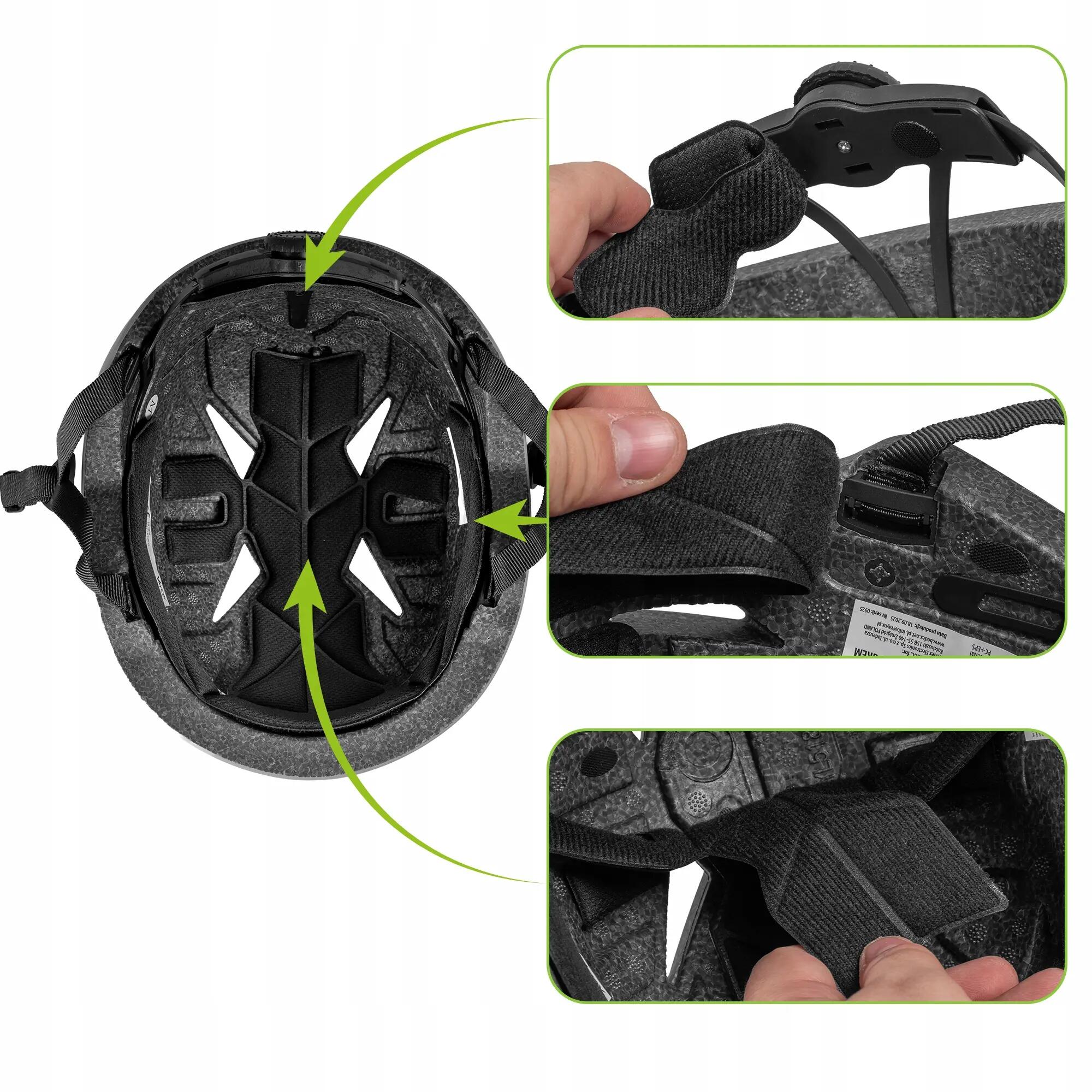 Casco per bici pattini Vayox Street VA0423 con visiera e luce LED 55-58cm 12/16