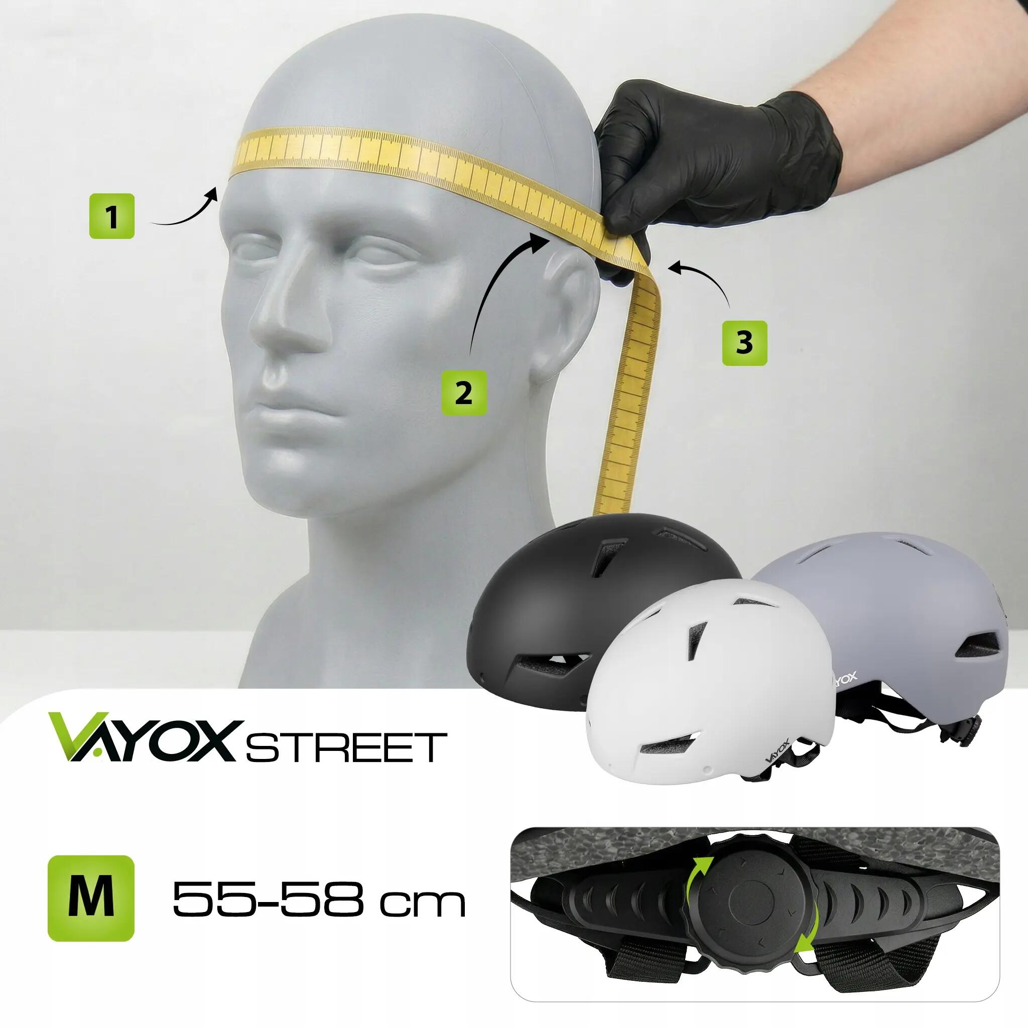 Casco per bici pattini Vayox Street VA0423 con visiera e luce LED 55-58cm 13/16