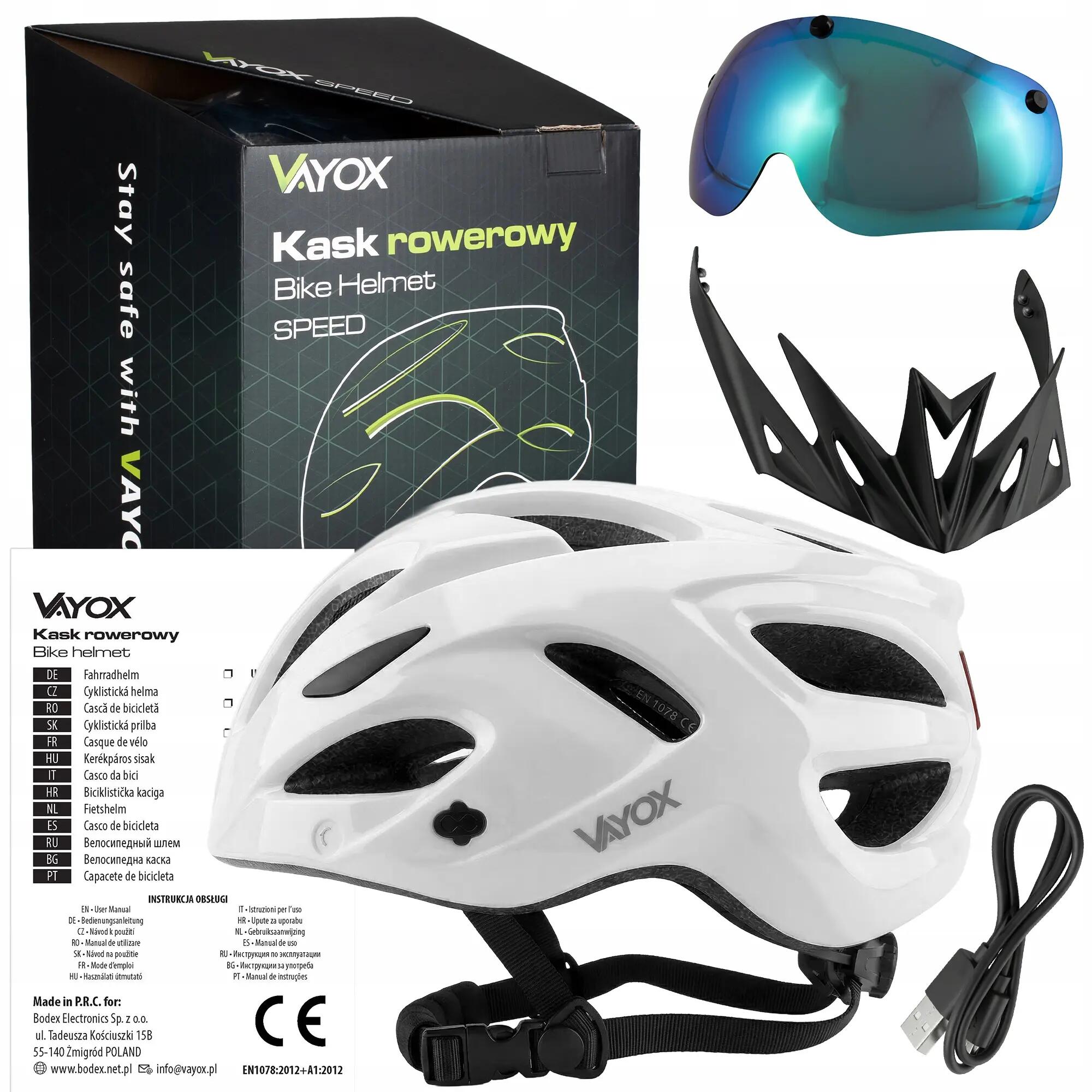 Casque de vélo Vayox Speed VA0425 avec LED et visière 15/15
