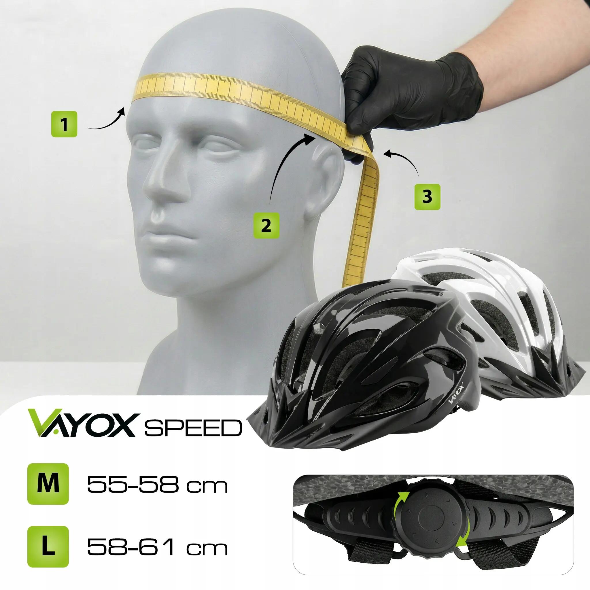 Casco bici Vayox Speed VA0425 luce LED 13/15
