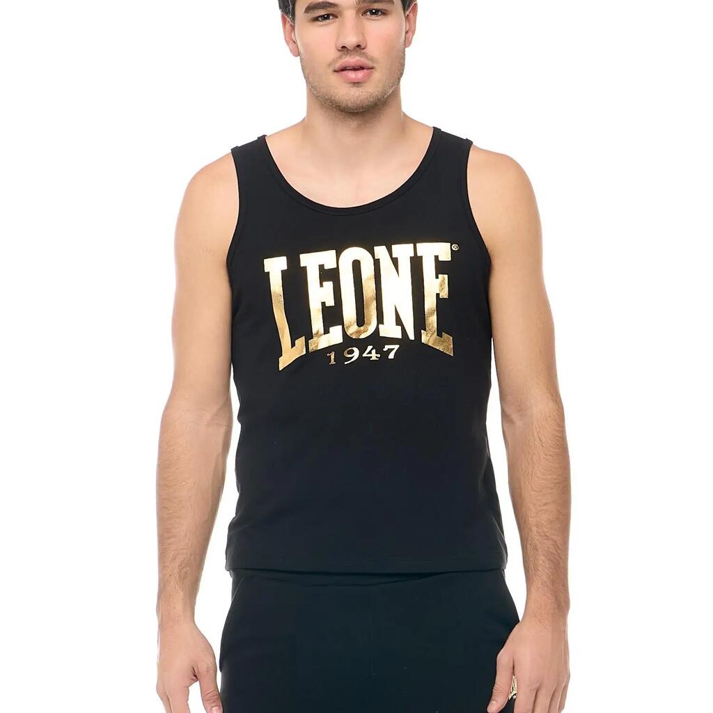 Leone 1947 Apparel men's tank top with large gold logo. For training.