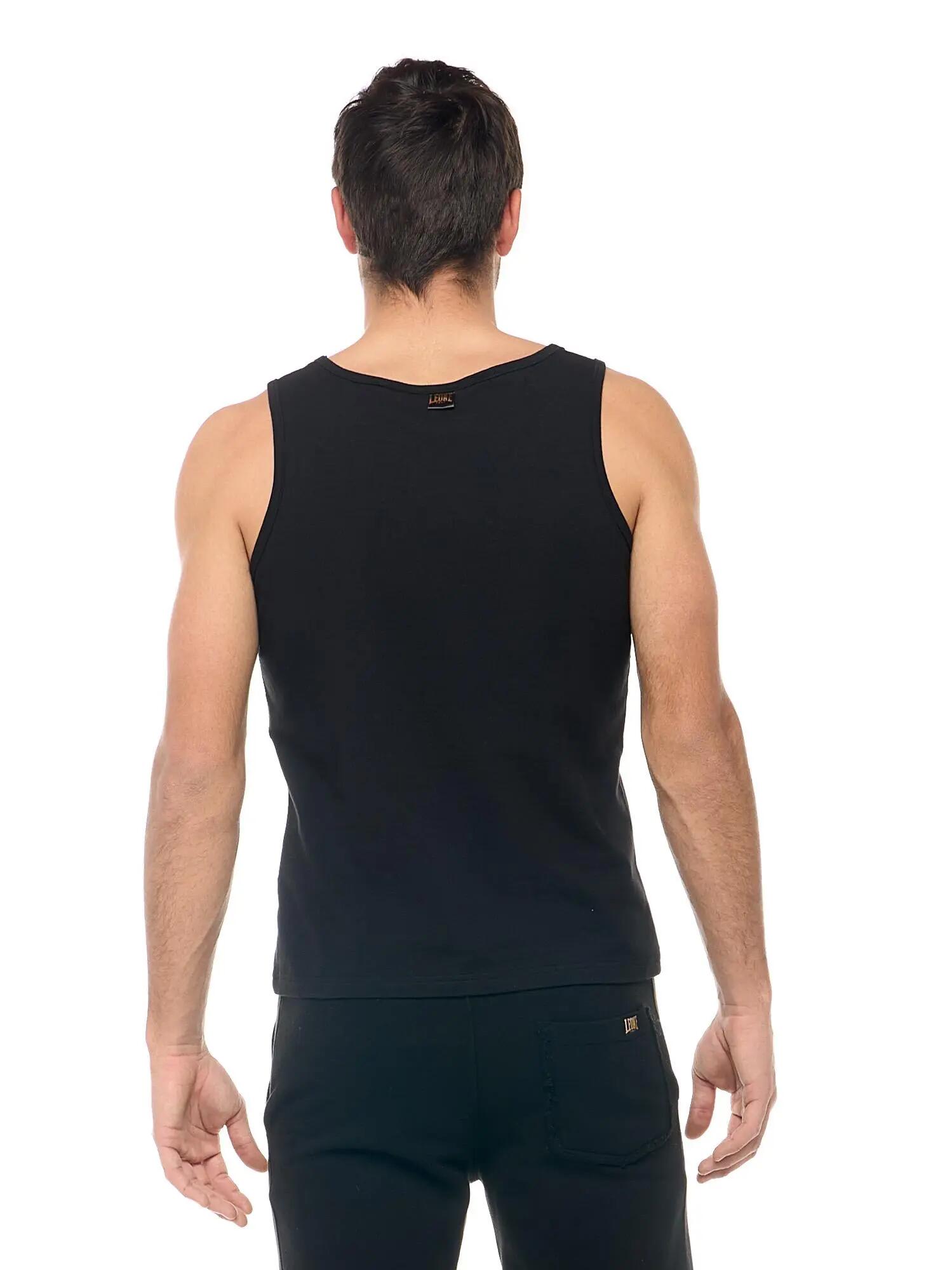 Leone 1947 Apparel tanktop voor heren met groot goudkleurig logo. Voor training. 4/6