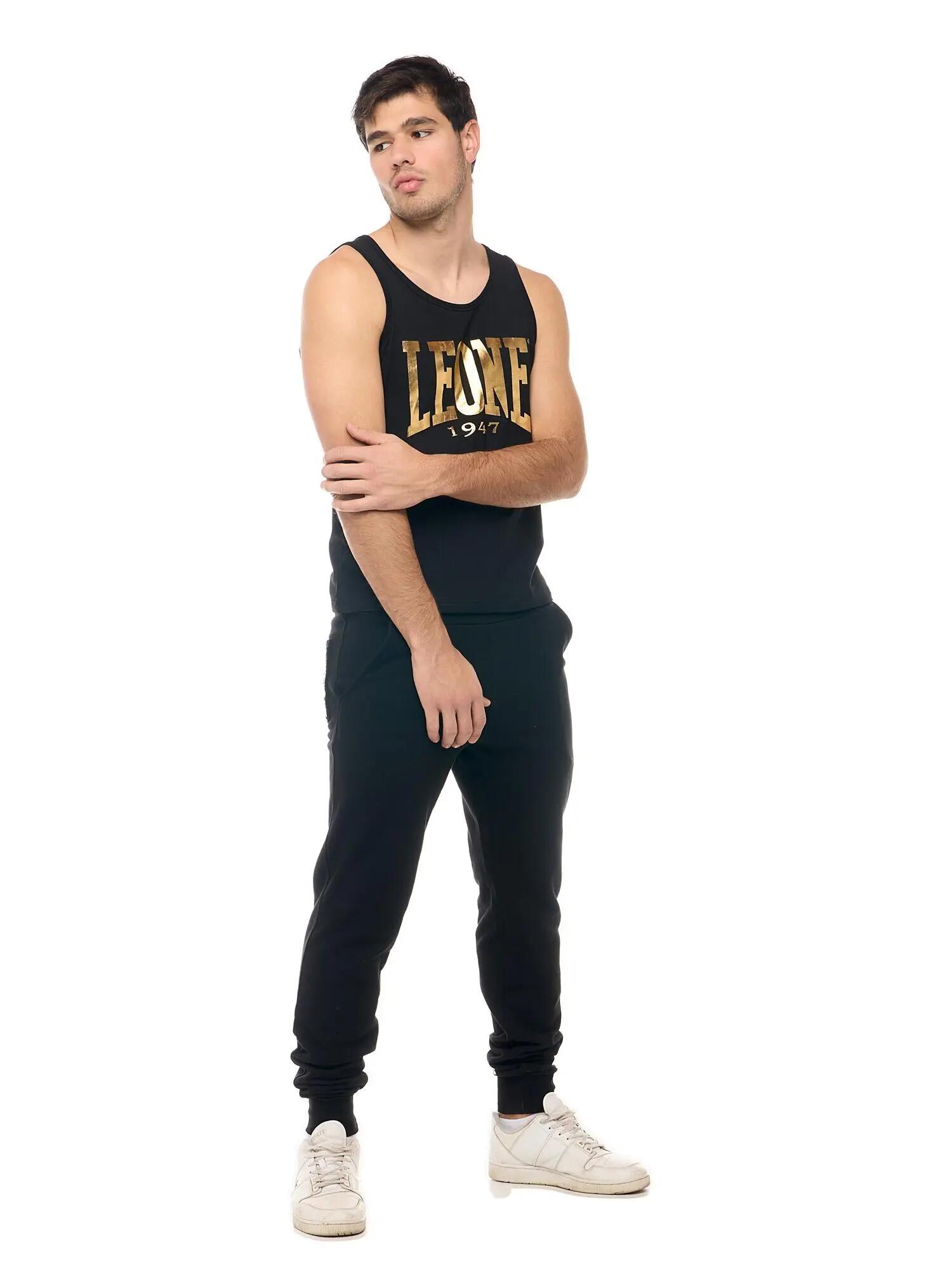 Leone 1947 Apparel tanktop voor heren met groot goudkleurig logo. Voor training. 3/6